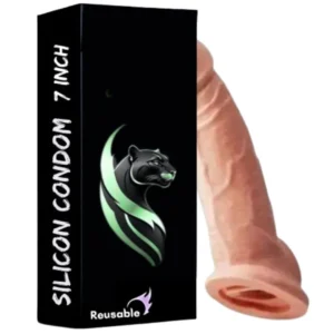 LoveMeHoney Reusable Silicone Condom Sleeve 7 Inch – Washable, Stretchable & Skin-Safe