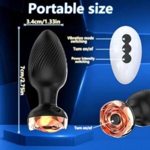 LOVEMEHONEY Vibrating Butt Plug – 10 Modes, Silicone Beginner Plug for Men, Women & Couples